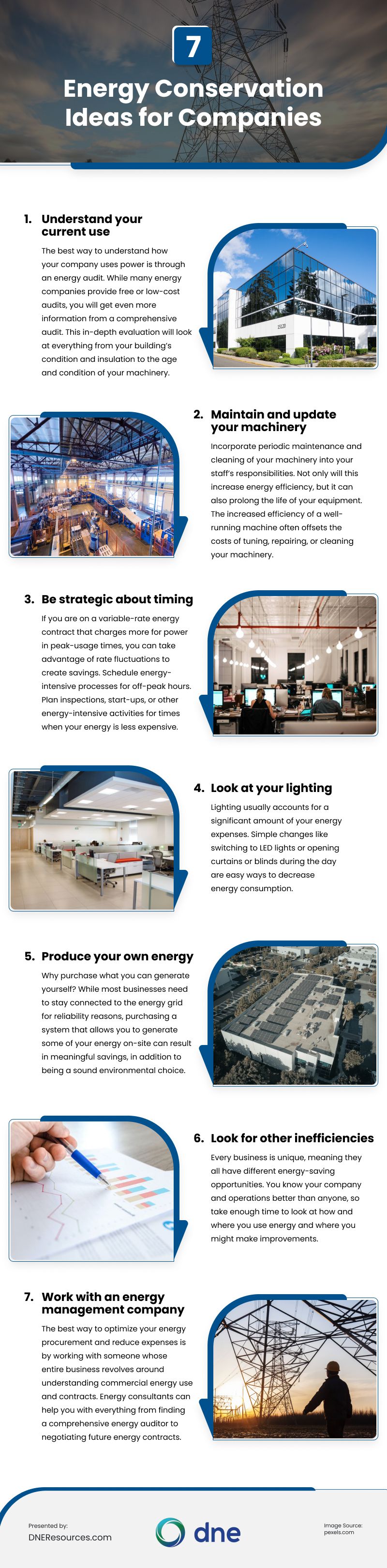 7 Energy Conservation Ideas for Companies Infographic